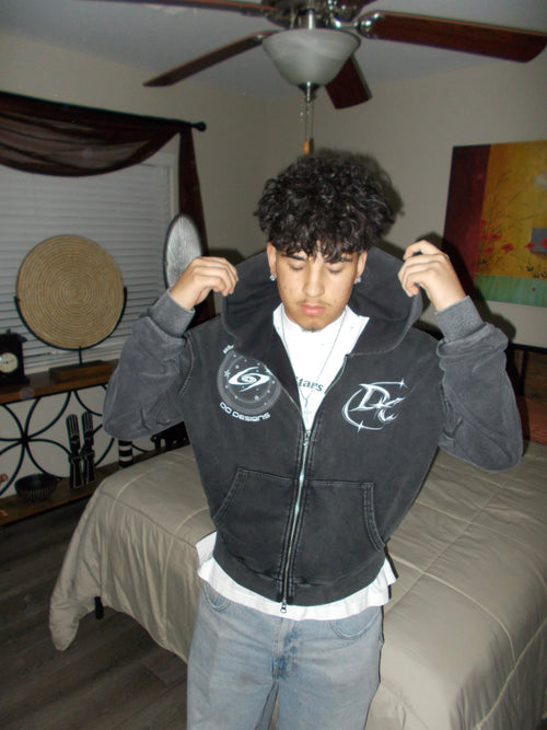 DC Genesis Boxy Full Zip Hoodie in black